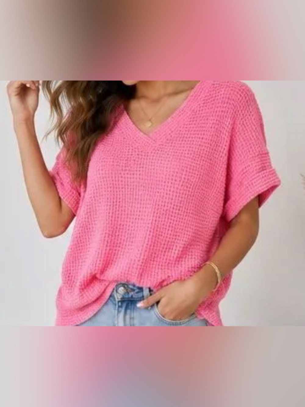 NWT Andrée By Unit Pink Oversized Knitted Top